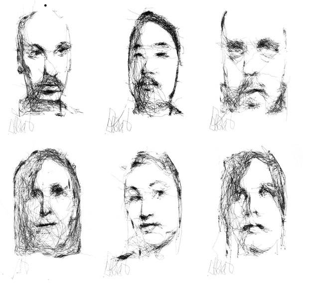 pen-drawn portraits by a robot named Paul...