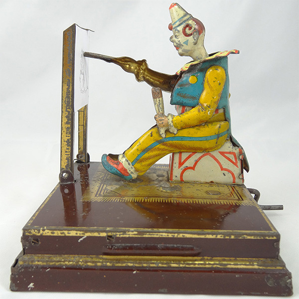 clown artist tin toy by philip vielmetter, germany c1895